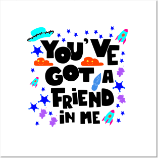 you have friends so enjoy this life ecopop lettering wallpaper art Posters and Art